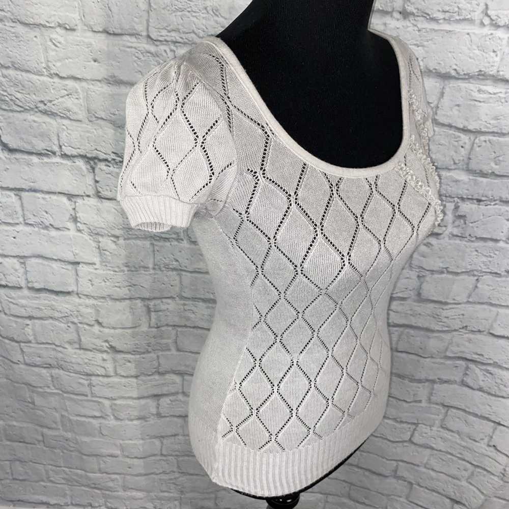Other Tricot Joli short sleeve open knit scoopnec… - image 5