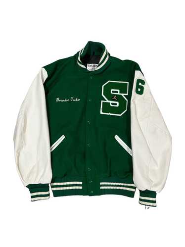 Varsity Jacket × Vintage 1990s Green Varsity Athle