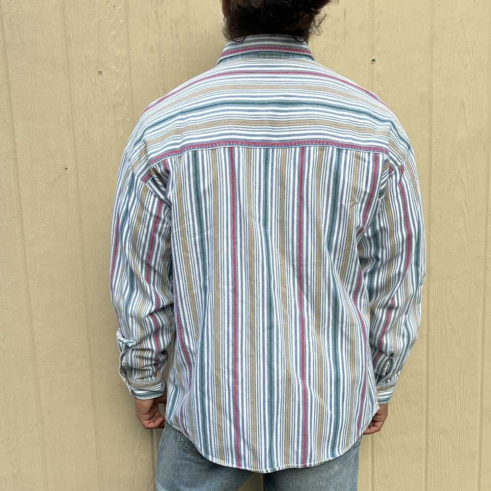 Vintage Vintage Bon Homme Striped Button zip Shirt - image 3