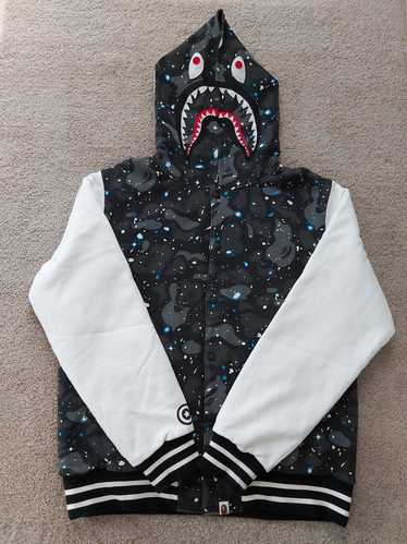 Bape space camo store varsity jacket