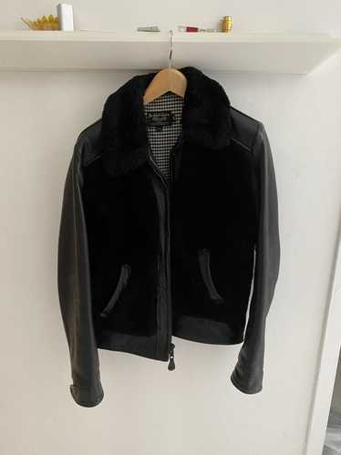 Schott Schott Leather/fur jacket - sz 40 black