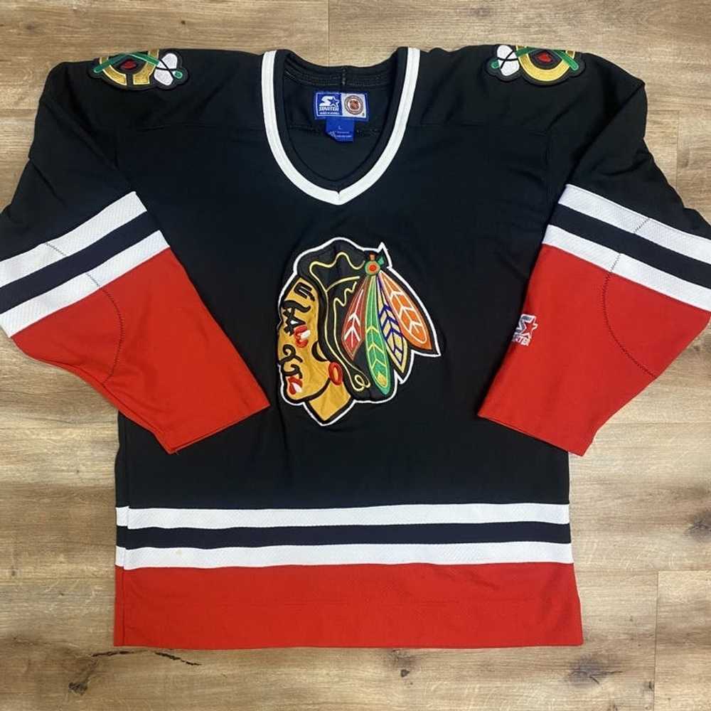 Vintage 10s+ Black Blackhawks Hockey Jersey - Small Cotton– Domno