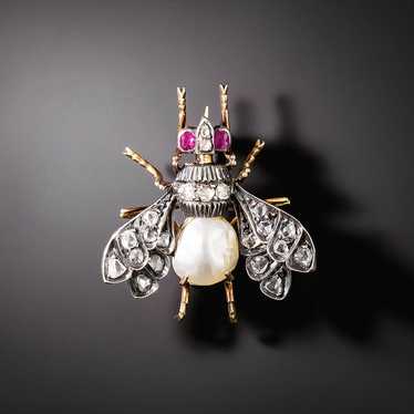 Vintage ruby bee brooch - Gem