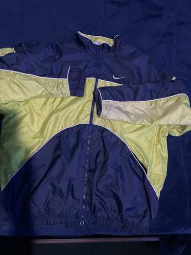 Nike Nike Vintage Navy Blue and Lime Green jacket/