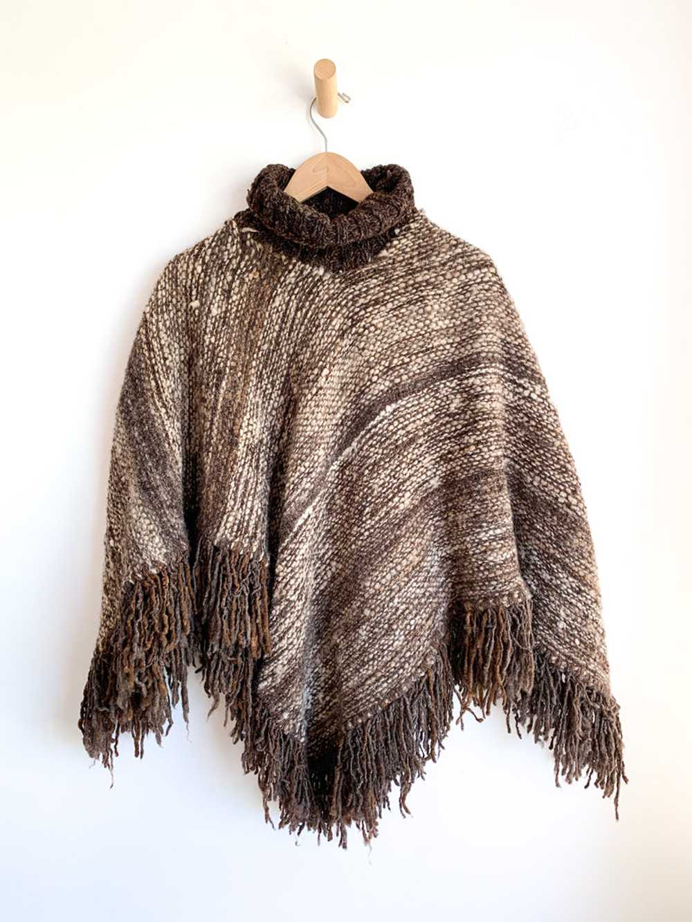 Hand Woven Artisan Fringe Poncho - image 4