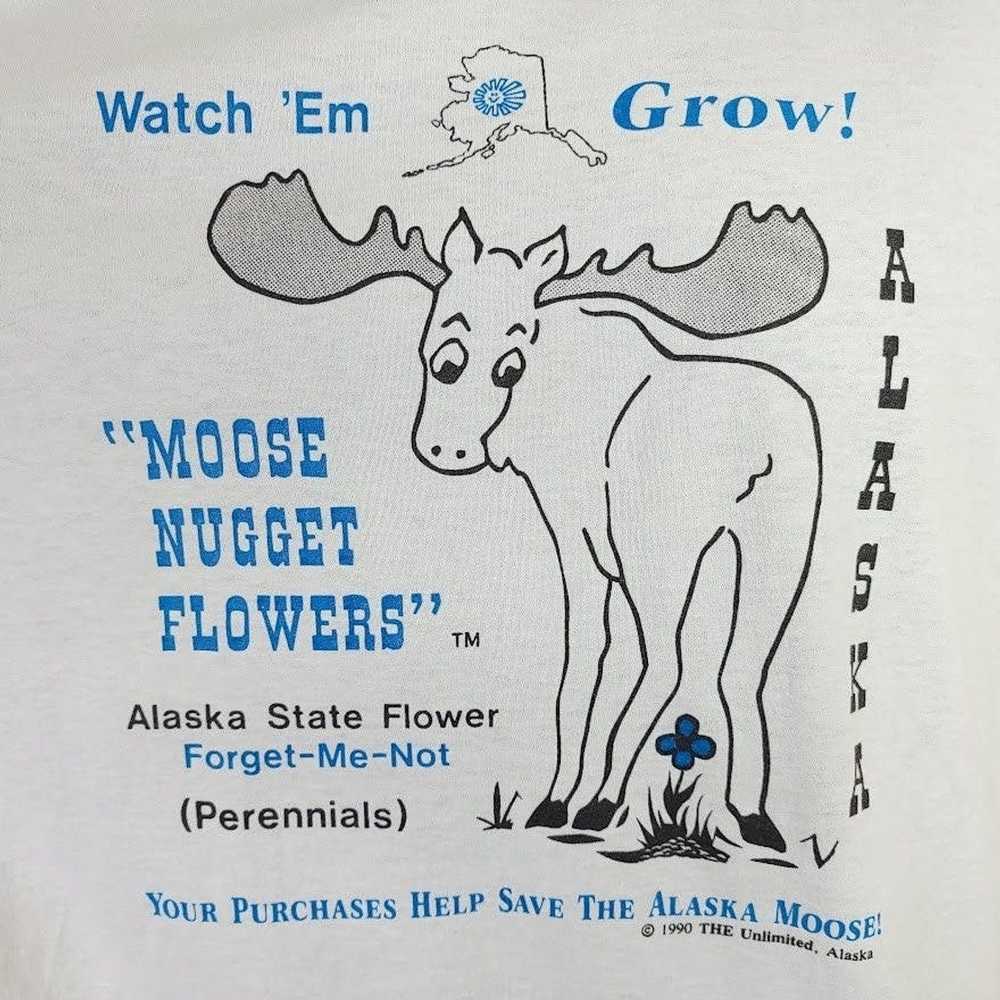 Vintage Moose Nugget Flowers T Shirt Vintage 90s … - image 2