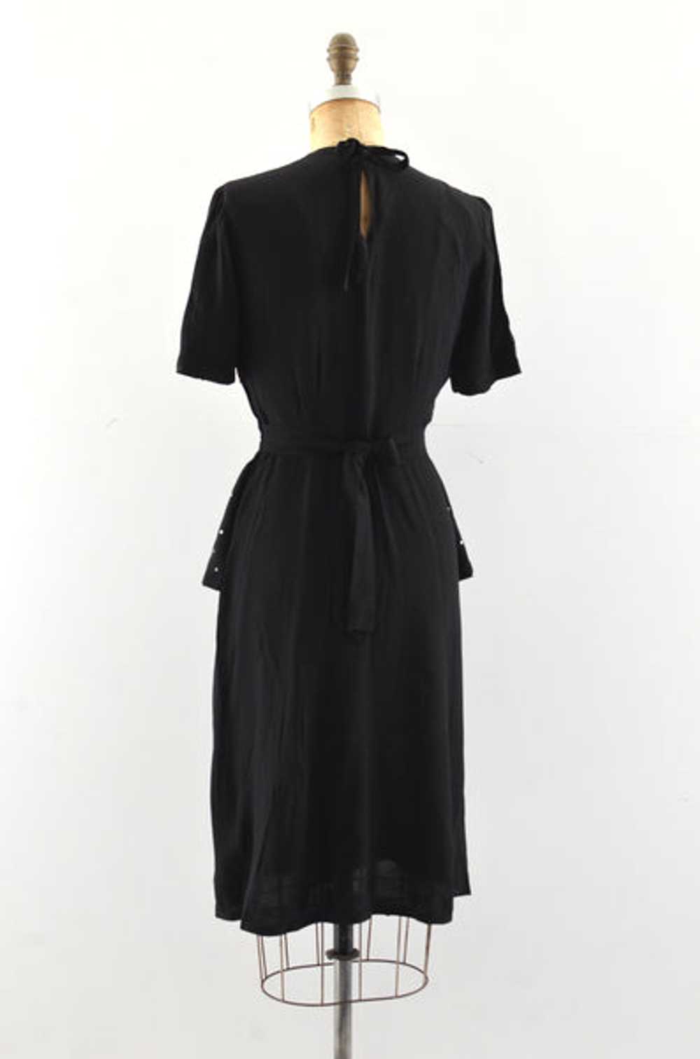 Vintage 1940's Studded Peplum Dress / S - image 4
