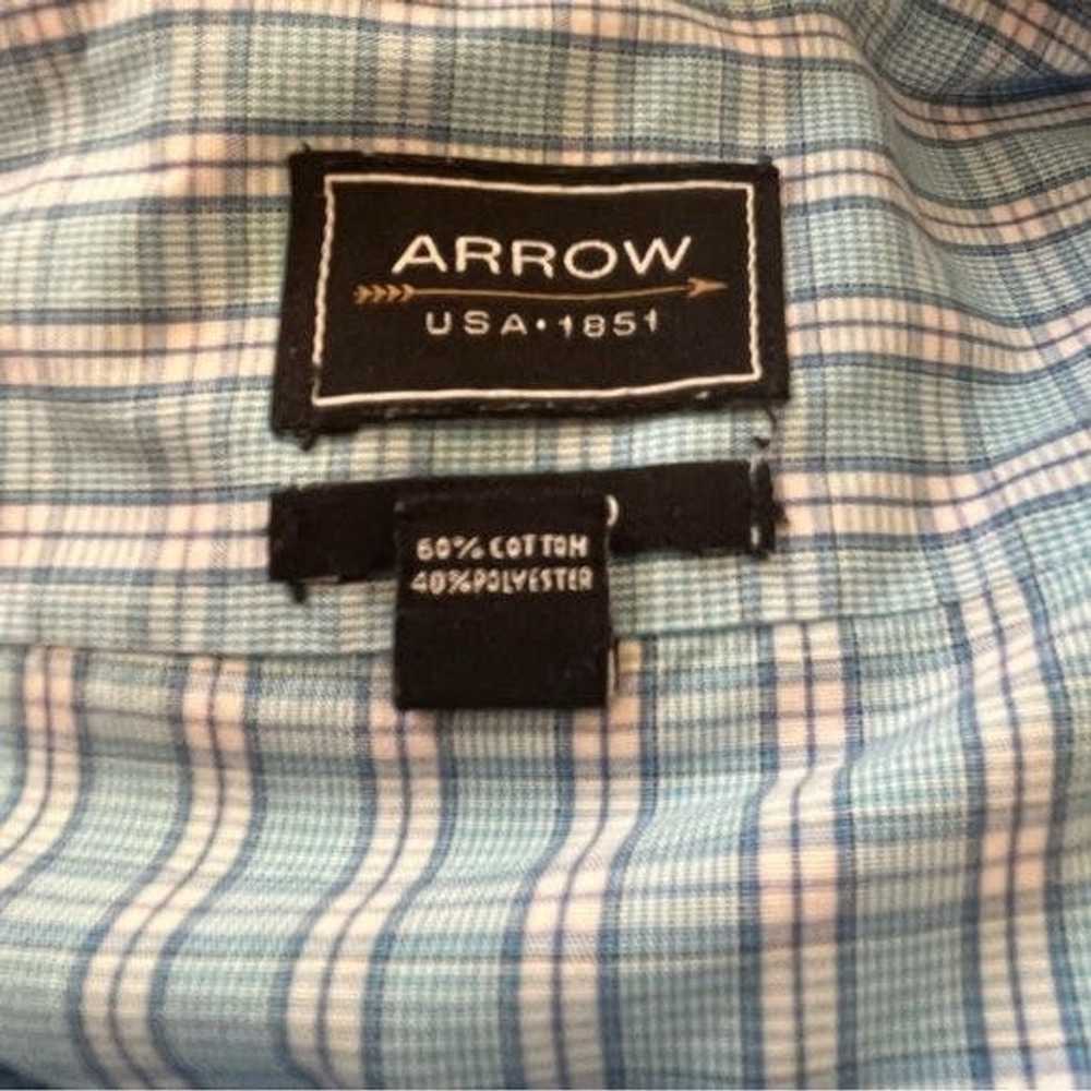 Arrow Arrow Men's Fitted Long Sleeve Dress Shirt … - image 6