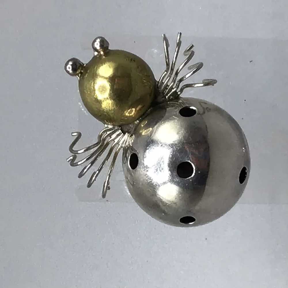 Spider Pin Brooch Vintage Taxco Mexico Sterling S… - image 4