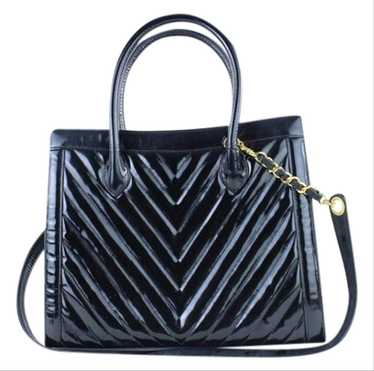 Chanel Chanel Quilted Chevron 2way Tote Patent 22… - image 1