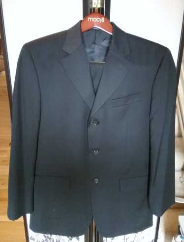 Alfani × Macys Alfani 3 Button Black Wool Suit & T