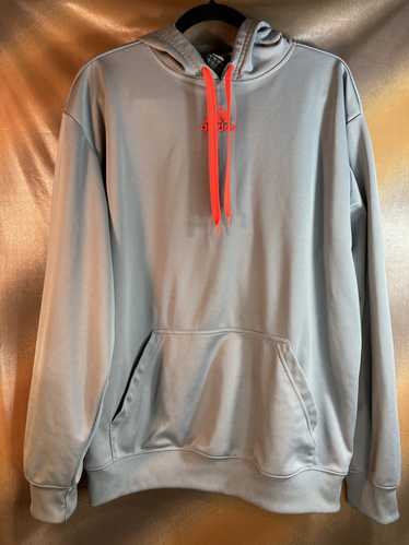 Adidas Gray Adidis hoodie with orange contrast log