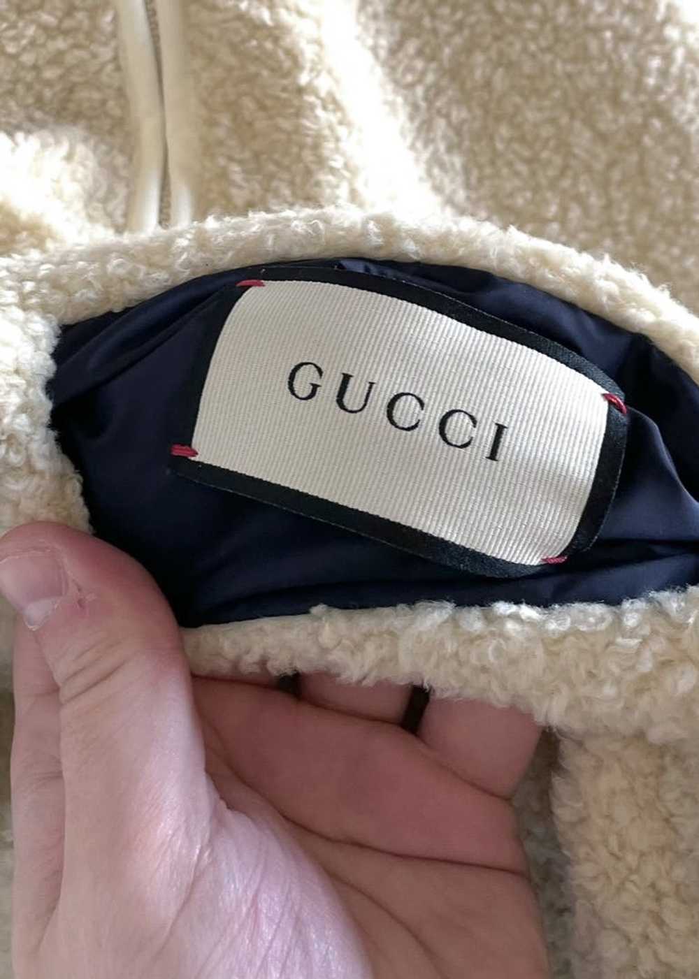 Gucci Gucci Navy GG Faux Shearling Reversible Par… - image 10