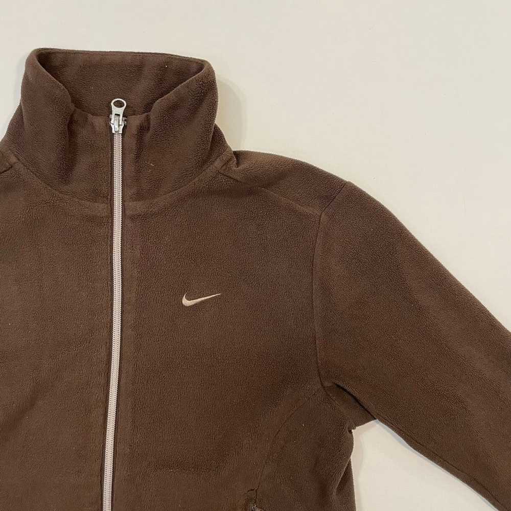 Nike × Vintage Nike brown fleece full zip sweatsh… - image 2