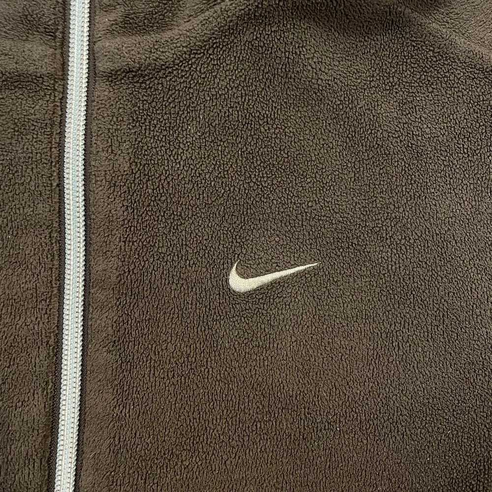 Nike × Vintage Nike brown fleece full zip sweatsh… - image 5