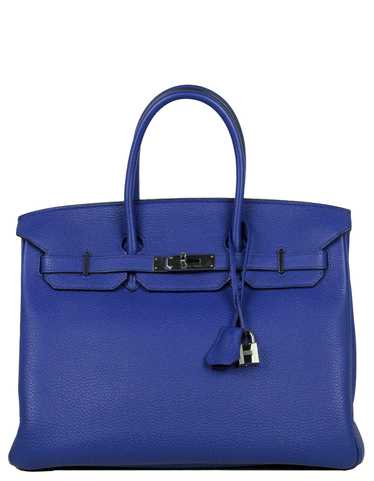 Hermes Blue Electric Togo Leather 35cm Birkin Bag