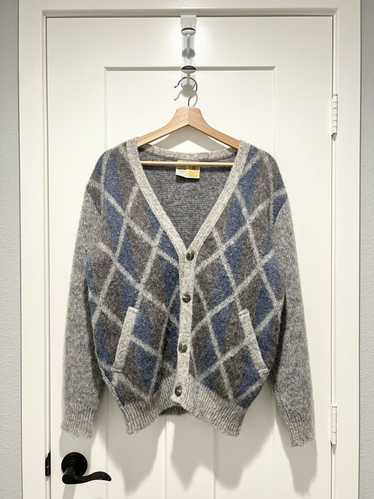 Hand Knit Mohair Cardigan GREY Fuzzy Hooded Coat Hand Made 