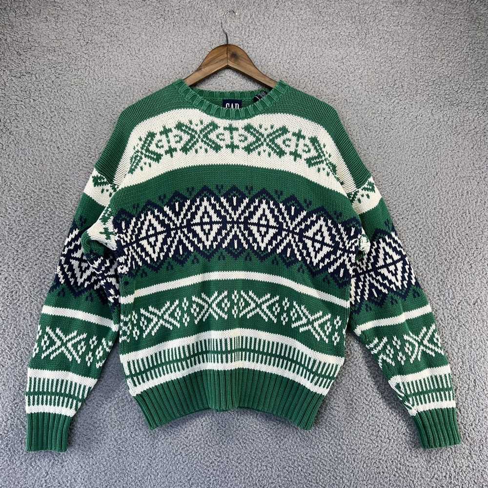 Gap × Vintage Vintage gap green knit sweater larg… - image 1