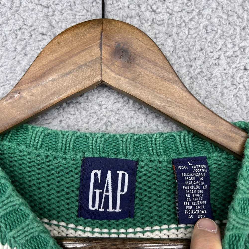 Gap × Vintage Vintage gap green knit sweater larg… - image 4