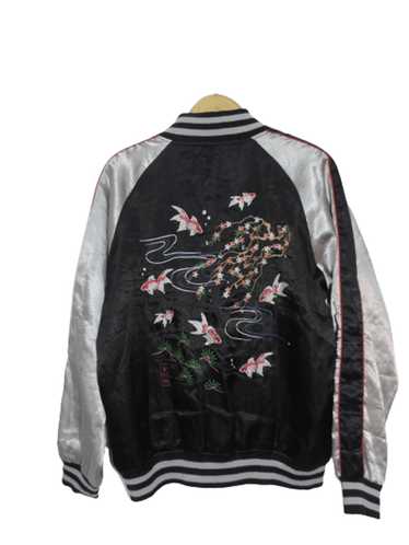 Mens Souvenir Jacket Sukajan Japanese Pattern Embroidery REVERSIBLE Sword  Girl