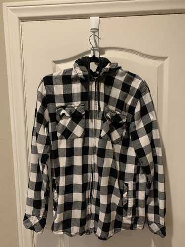 Zumiez Black and white hooded flannel