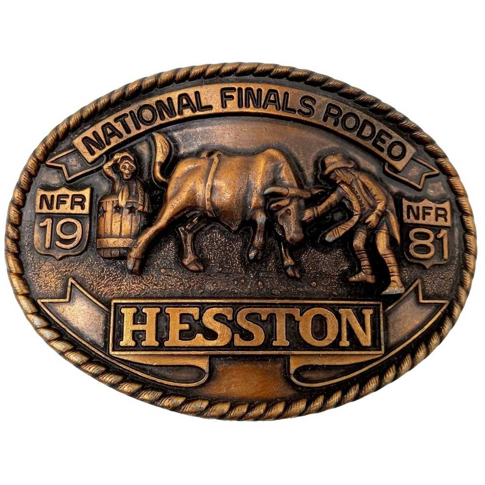 Unkwn National Finals Rodeo Belt Buckle Vintage 1… - image 1