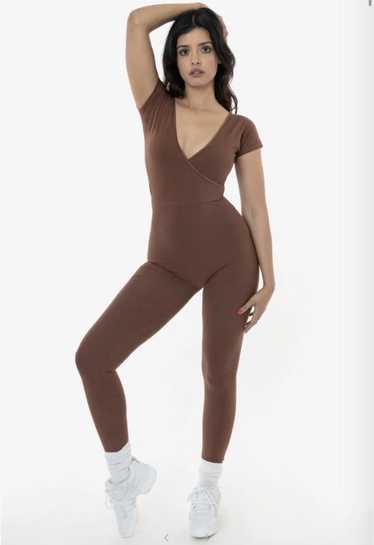 Los Angeles Apparel Cap Sleeve Crossfront Unitard