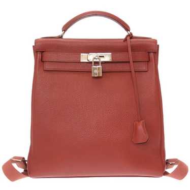 HERMES Taurillon Clemence Kelly Ado Backpack Rouge Casaque 533734