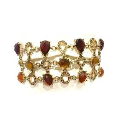 Other GOLD Tone Jeweled Toggle Bracelet - image 1