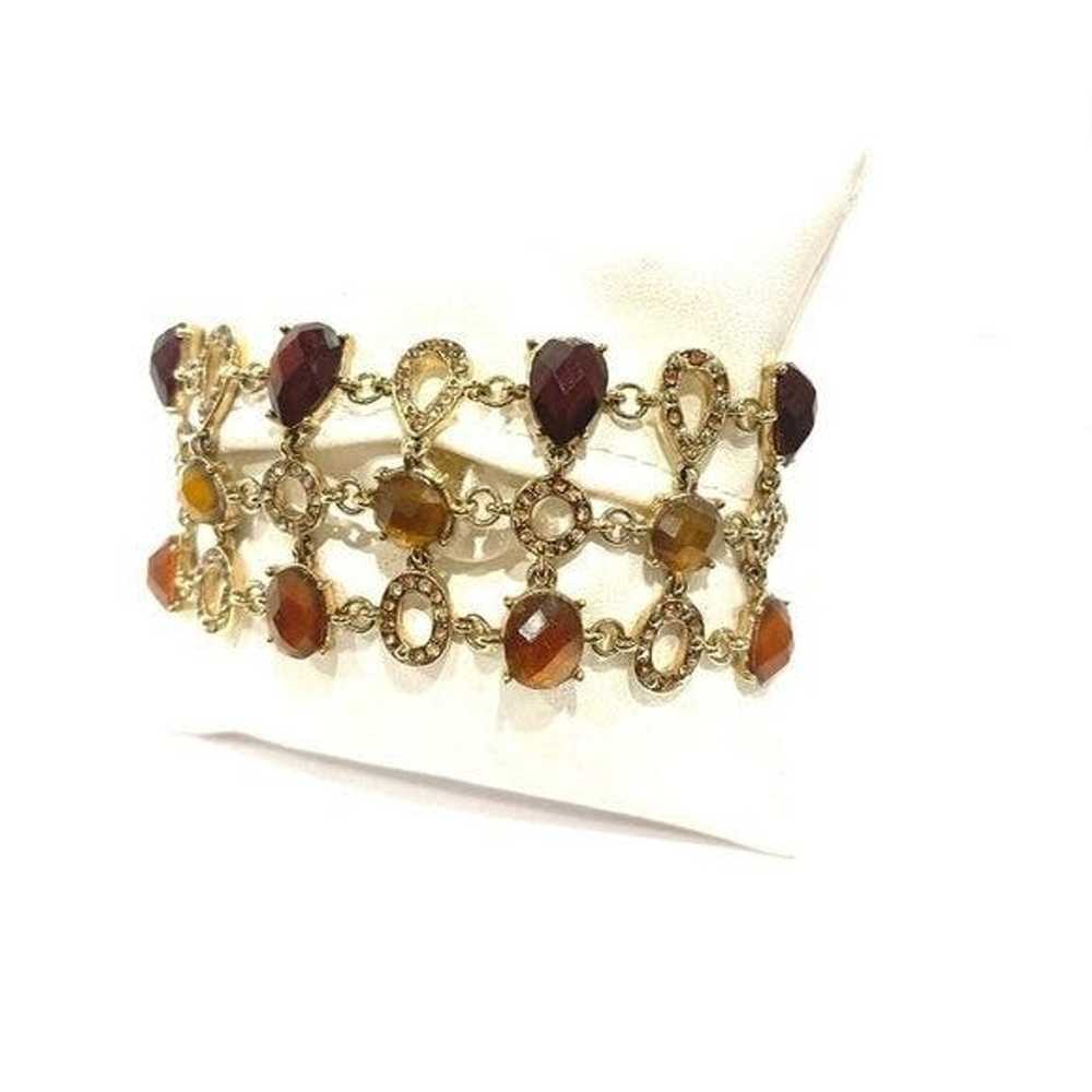 Other GOLD Tone Jeweled Toggle Bracelet - image 2