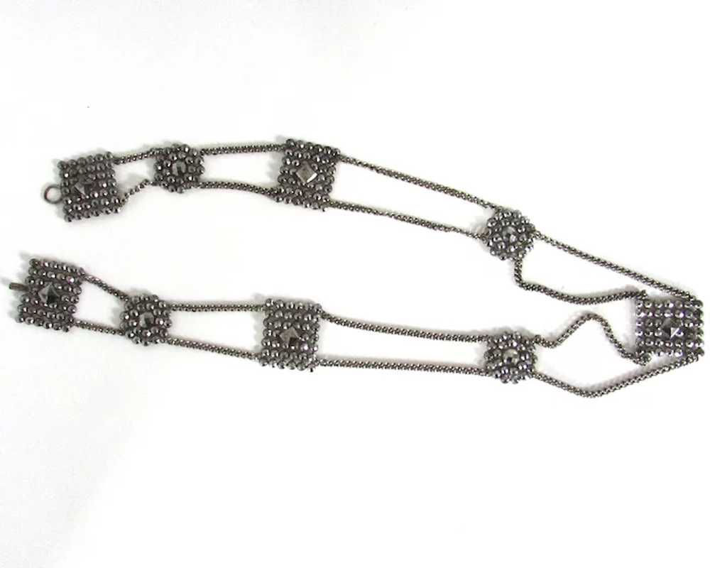 Rare Victorian Cut Steel Chain Belt - image 2