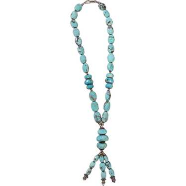 Stunning Faceted Turquoise & silver necklace - image 1