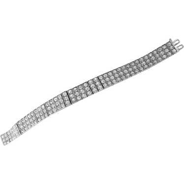 sterling Silver 3 Row CZ Tennis Bracelet