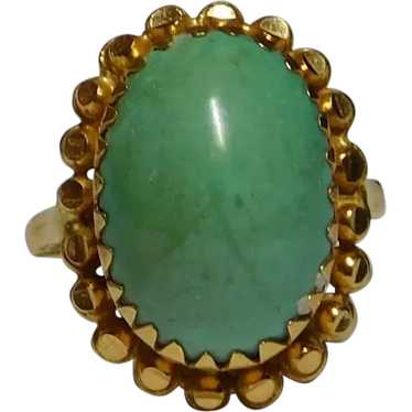 21k Yellow Natural Turquoise Gemstone Ring