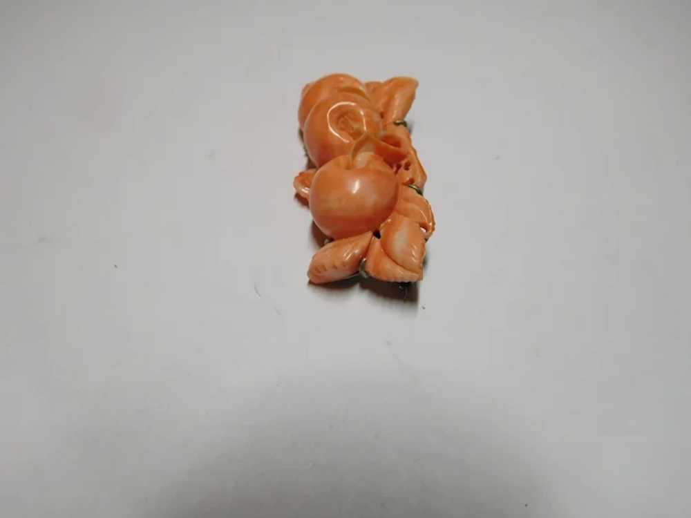 Brooch Pin Hand Carved Natural Un-dyed Angel Skin… - image 10