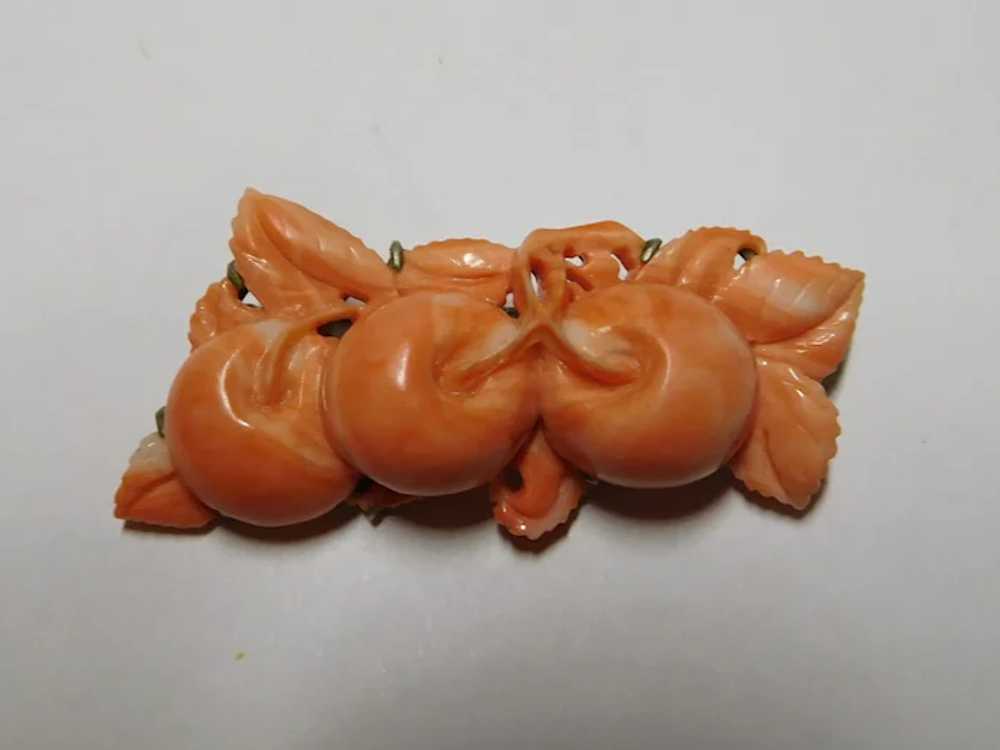 Brooch Pin Hand Carved Natural Un-dyed Angel Skin… - image 3