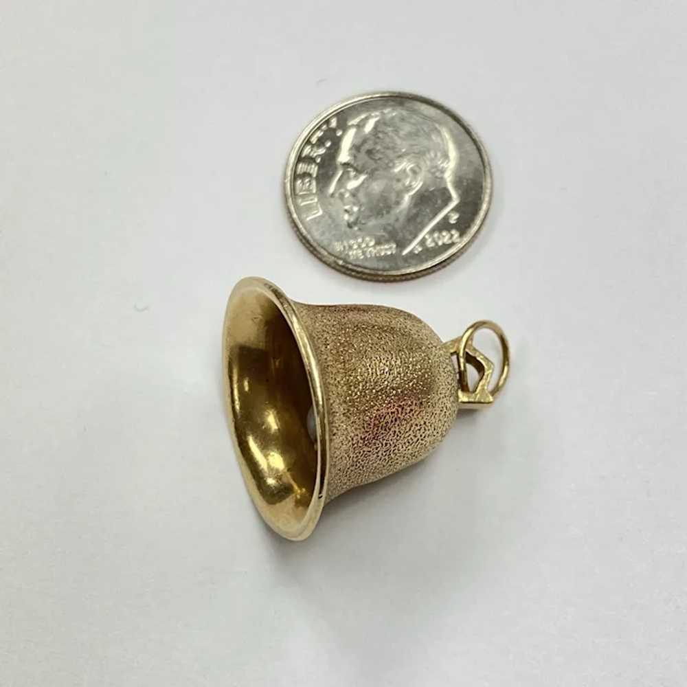Musical BELL Vintage Charm 14K Gold and Cultured … - image 4