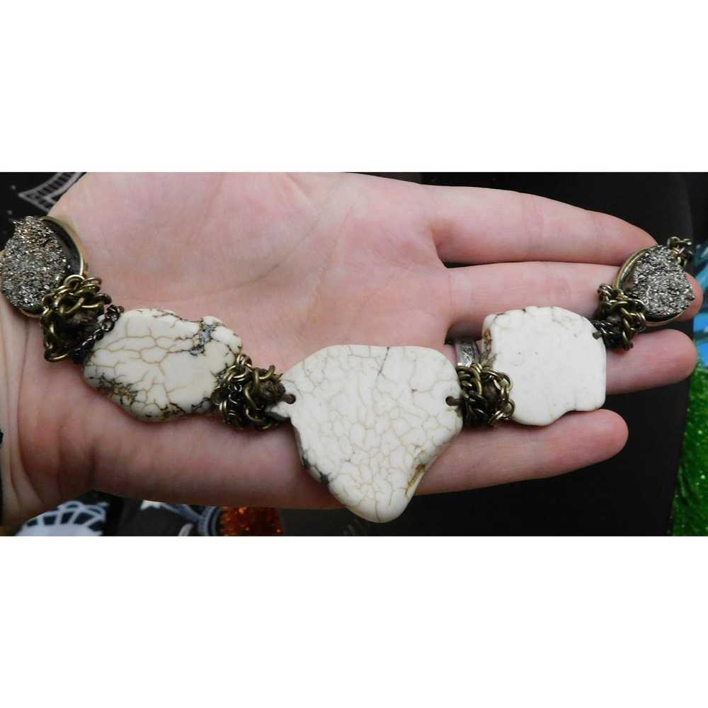 Other Howlite And Druzy Statement Necklace - image 2