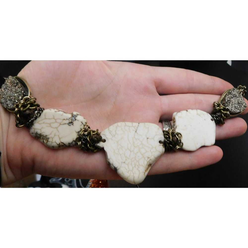 Other Howlite And Druzy Statement Necklace - image 3