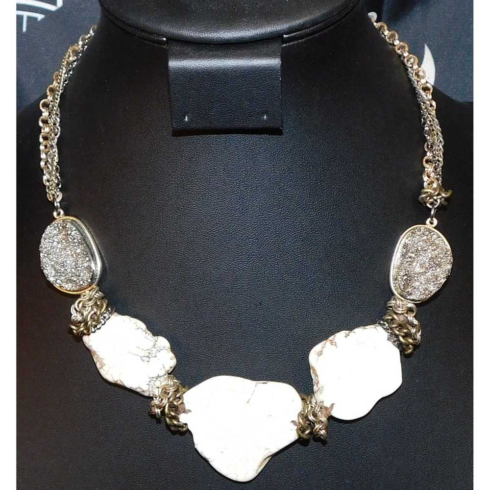 Other Howlite And Druzy Statement Necklace - image 6