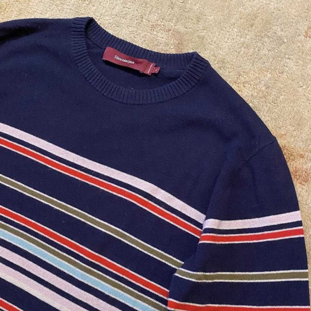 Sies Marjan Striped Cashmere Blend Sweater in Blue - image 3
