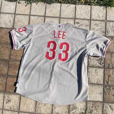 Philadelphia Phillies Jersey Majestic Cliff Lee 33 White Shirt Size Boys M  MLB