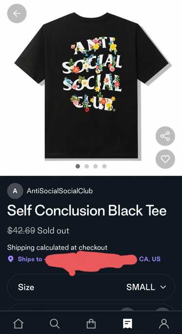 Anti social social club self selling conclusion t-shirt