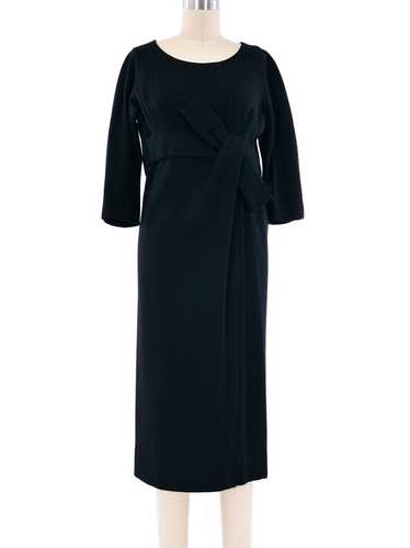 1960's Maggy Rouff Bow Belted Jersey Dress