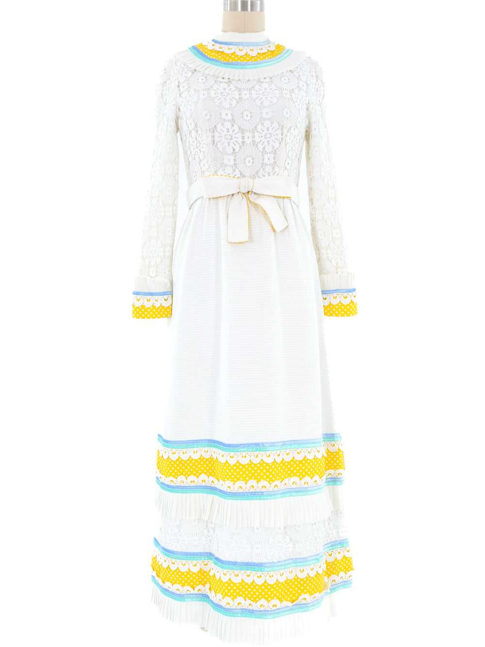 1970's Malcolm Starr Tiered Lace Dress - image 1