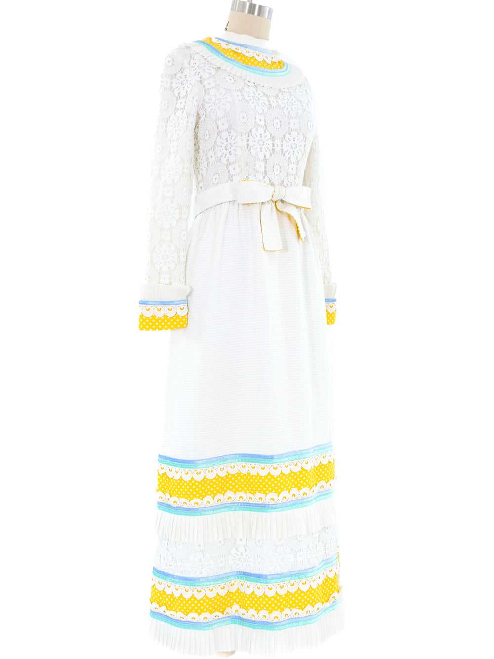 1970's Malcolm Starr Tiered Lace Dress - image 3