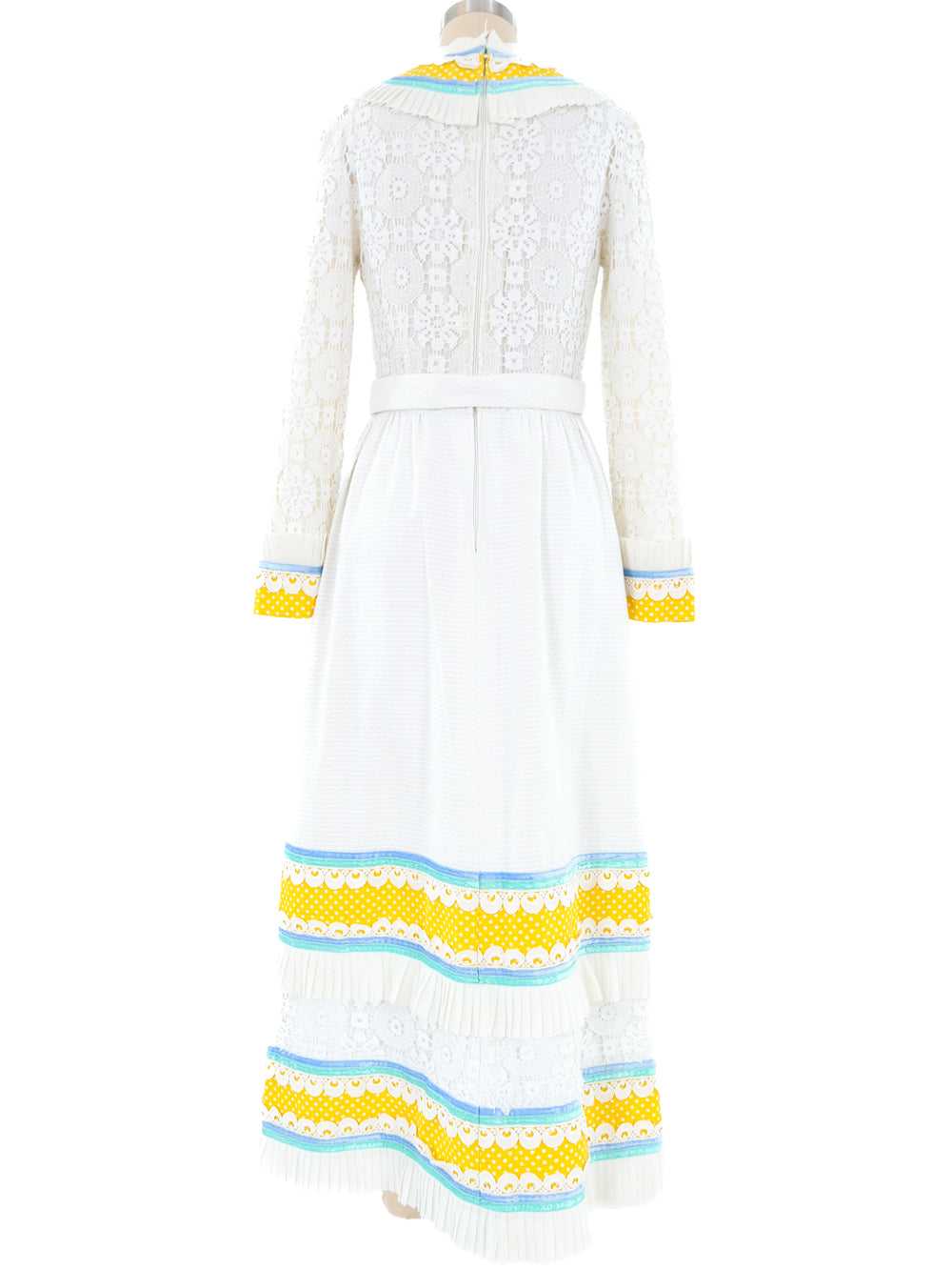 1970's Malcolm Starr Tiered Lace Dress - image 4