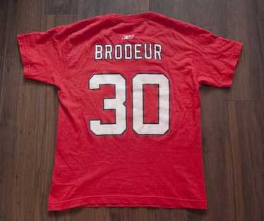 Vtg New Jersey Devils Martin Brodeur #30 RBK Fight Strap Hockey Jersey  Size: 54