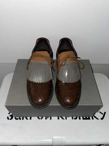 Prada Prada leather fringed golf shoes