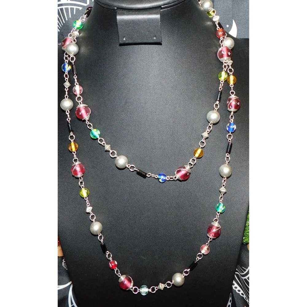 Other Rainbow Glass Beaded Necklace - image 1